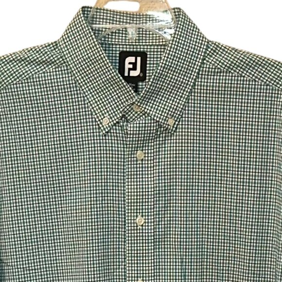 FootJoy‎ FJ Button Down Plaid Dress Shirt Size XL Work Office Dressy - Picture 2 of 7